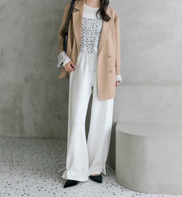  「裾ドロストスウェットパンツ」|チノ|