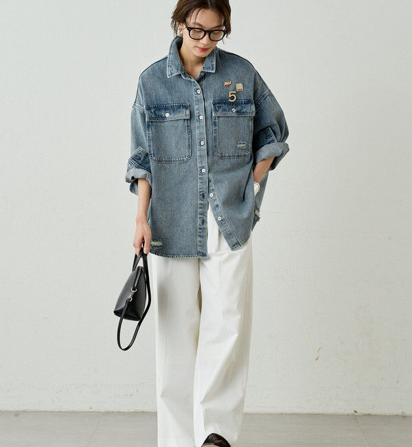  「ダメージデニムシャツ」|シャツ・ブラウス|
