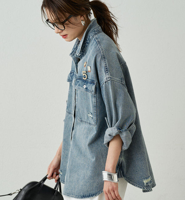  「ダメージデニムシャツ」|シャツ・ブラウス|