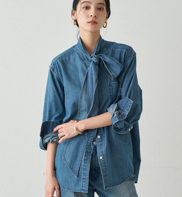  「デニムボウタイブラウス」|シャツ・ブラウス|