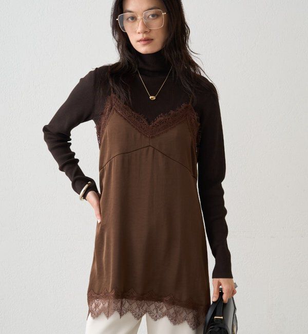  「レースキャミ」|シャツ・ブラウス|ブラウン