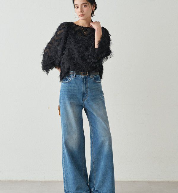  「ハイウエストデニムパンツ」|デニム|