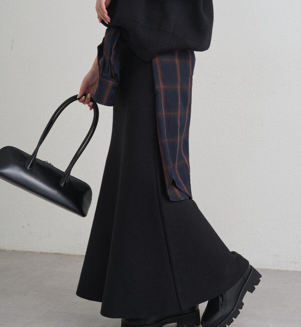  「【@_shirabe.s_コラボ】スウェットライクマーメイドニットスカート」|スカート|