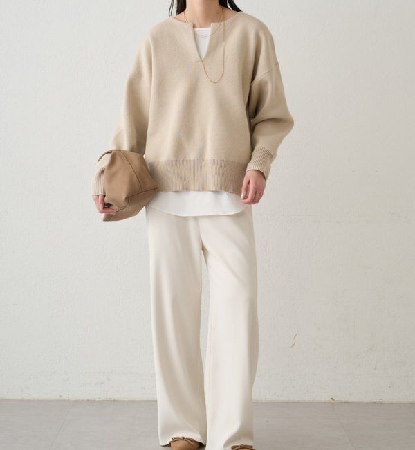  「【@_shirabe.s_コラボ】スウェットライクスキッパーニット」|ニット・セーター|