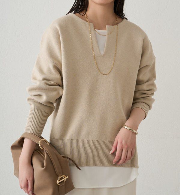  「【@_shirabe.s_コラボ】スウェットライクスキッパーニット」|ニット・セーター|