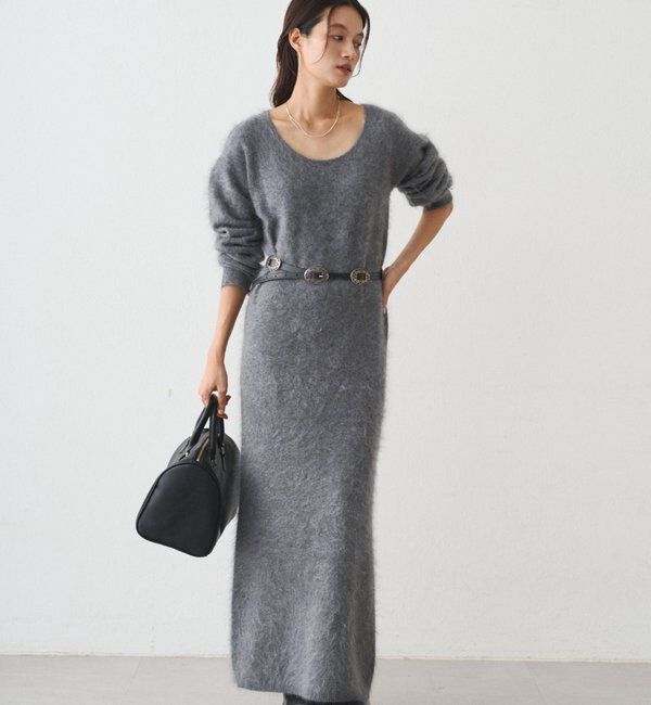 「シャギーニットワンピース」|ワンピース|グレー