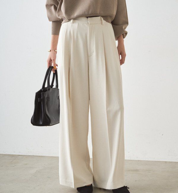  「2タックワイドパンツ」|チノ|アイボリー