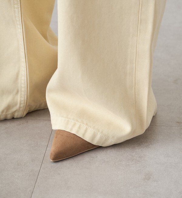  「ワイドカラーデニムパンツ」|デニム|