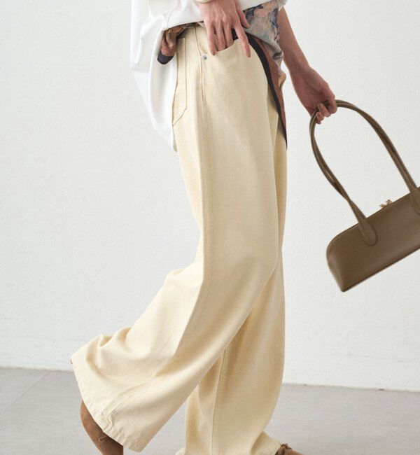  「ワイドカラーデニムパンツ」|デニム|