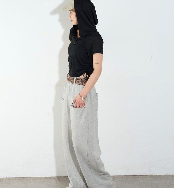  「【新色レース】シアー/レース  ヘンリー半袖パーカー」|Tシャツ・カットソー|