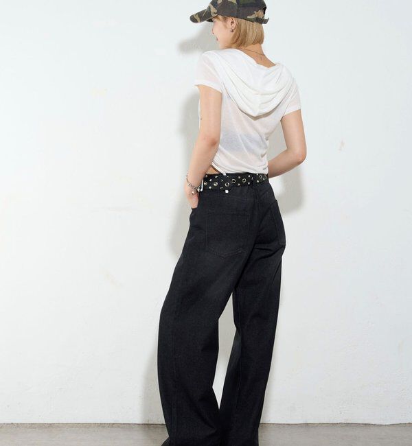  「【新色レース】シアー/レース  ヘンリー半袖パーカー」|Tシャツ・カットソー|