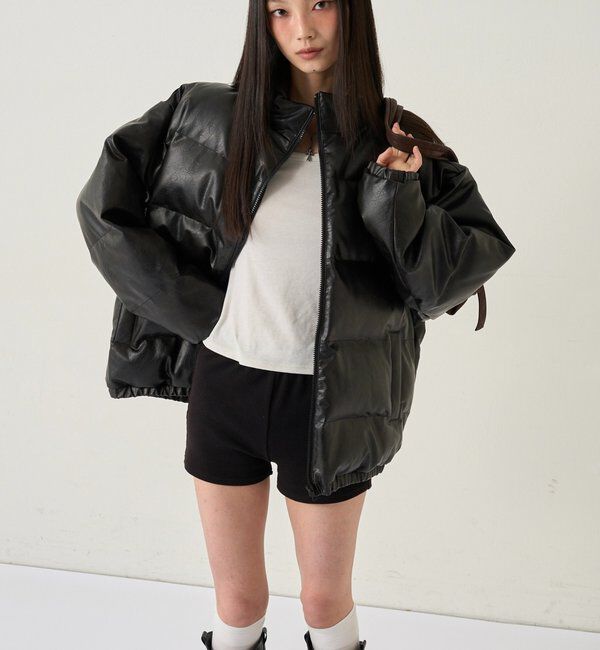  「【UNISEXS】S LOGO VINTAGE-LIKE LEATHER BLO」|ブルゾン・スタジャン|