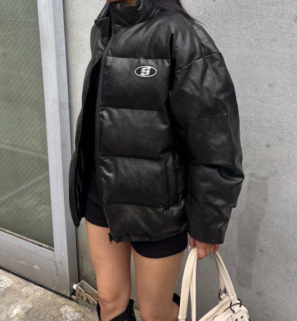  「【UNISEXS】S LOGO VINTAGE-LIKE LEATHER BLO」|ブルゾン・スタジャン|