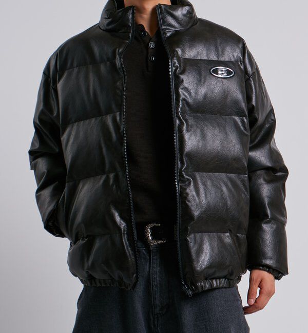  「【UNISEXS】S LOGO VINTAGE-LIKE LEATHER BLO」|ブルゾン・スタジャン|