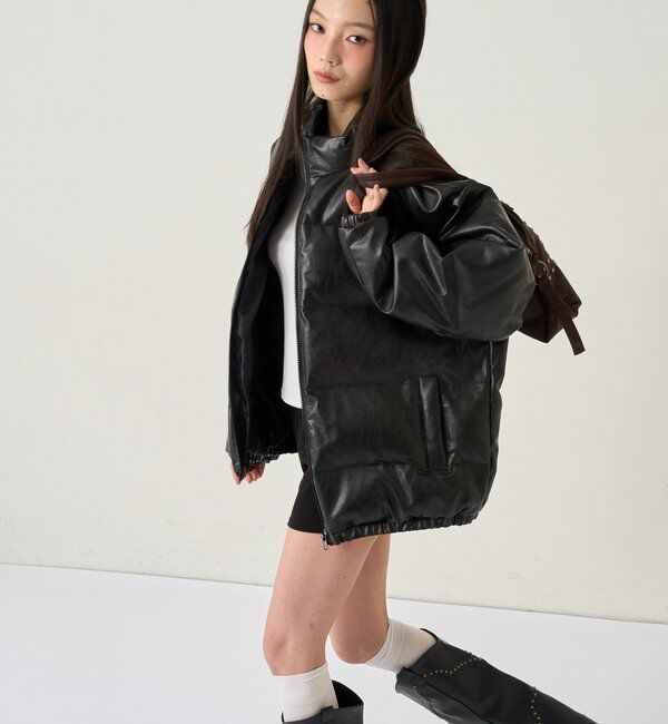  「【UNISEXS】S LOGO VINTAGE-LIKE LEATHER BLO」|ブルゾン・スタジャン|