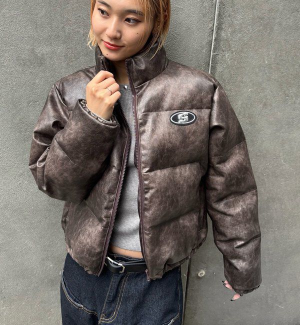  「【UNISEXS】S LOGO VINTAGE-LIKE LEATHER BLO」|ブルゾン・スタジャン|