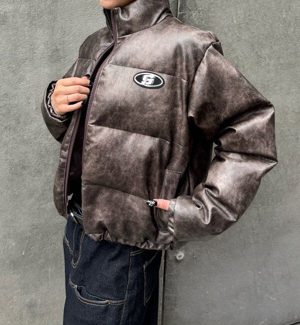  「【UNISEXS】S LOGO VINTAGE-LIKE LEATHER BLO」|ブルゾン・スタジャン|