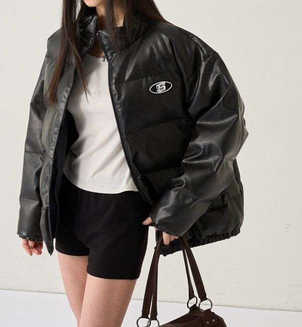  「【UNISEXS】S LOGO VINTAGE-LIKE LEATHER BLO」|ブルゾン・スタジャン|