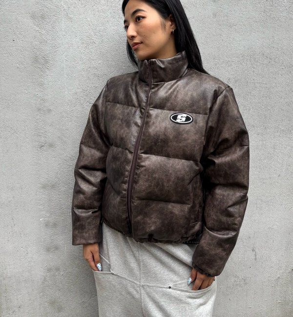  「【UNISEXS】S LOGO VINTAGE-LIKE LEATHER BLO」|ブルゾン・スタジャン|