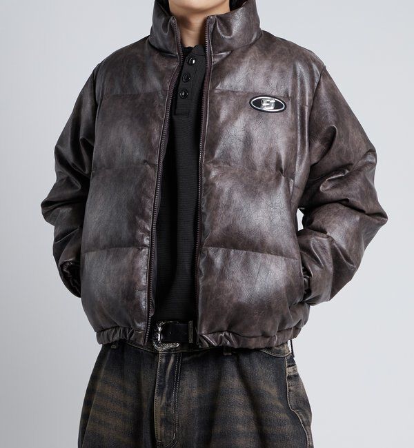  「【UNISEXS】S LOGO VINTAGE-LIKE LEATHER BLO」|ブルゾン・スタジャン|