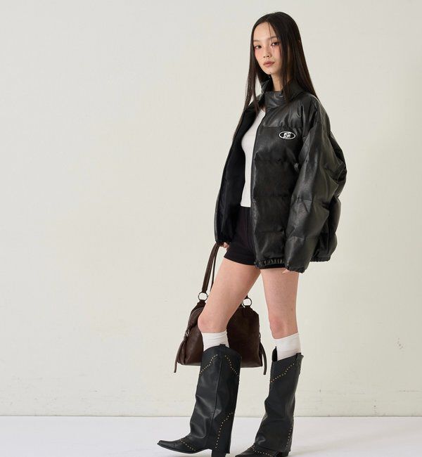  「【UNISEXS】S LOGO VINTAGE-LIKE LEATHER BLO」|ブルゾン・スタジャン|