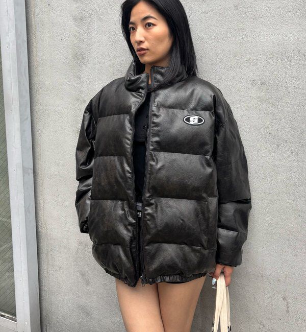  「【UNISEXS】S LOGO VINTAGE-LIKE LEATHER BLO」|ブルゾン・スタジャン|