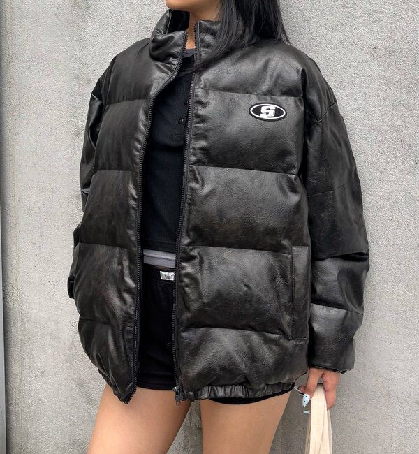  「【UNISEXS】S LOGO VINTAGE-LIKE LEATHER BLO」|ブルゾン・スタジャン|