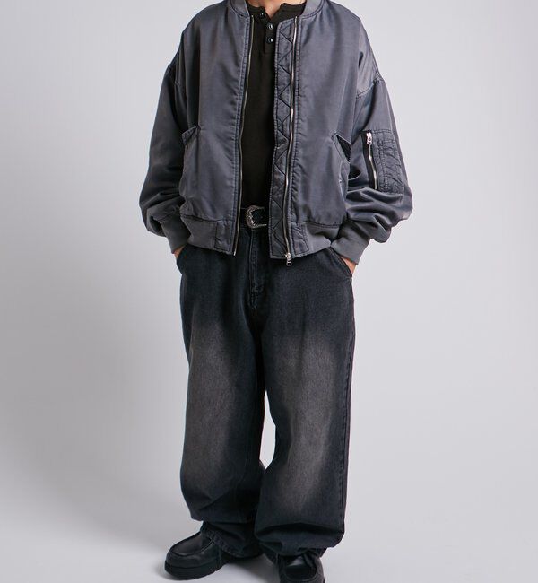  「Sourcreamピグメント加工MA1」|ブルゾン・スタジャン|