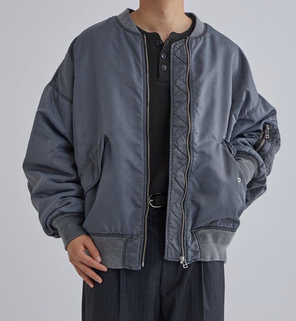  「Sourcreamピグメント加工MA1」|ブルゾン・スタジャン|