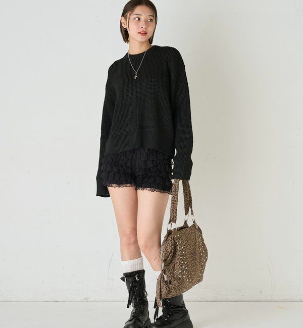  「KOOKYN ワッフル編みクルーニット」|ニット・セーター|