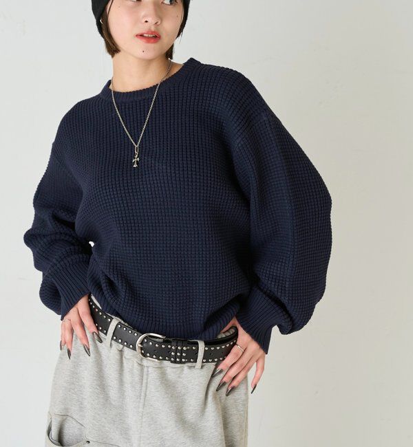  「KOOKYN ワッフル編みクルーニット」|ニット・セーター|