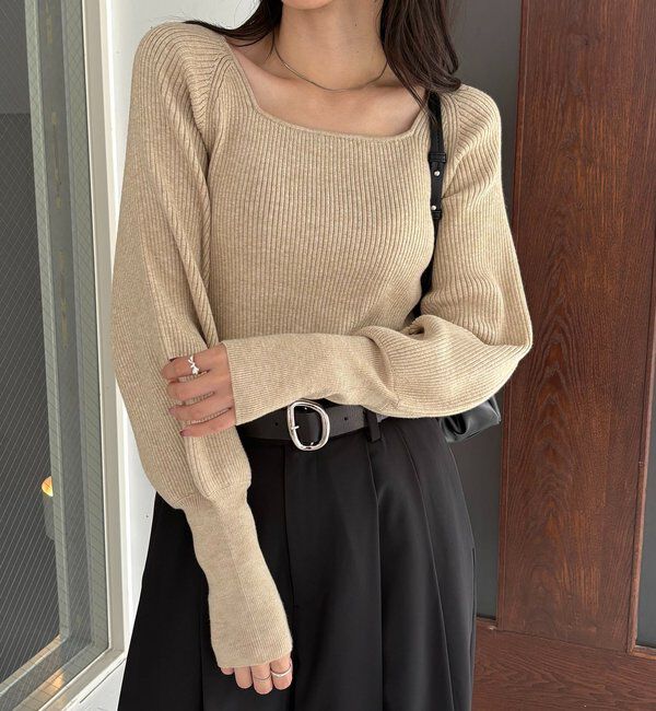  「スクエアパフニット」|ニット・セーター|