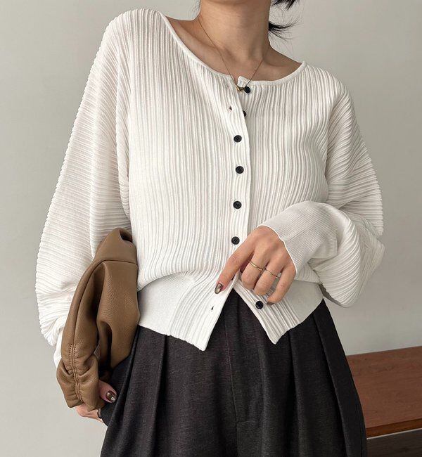  「プリーツパフカーディガン」|カーディガン|
