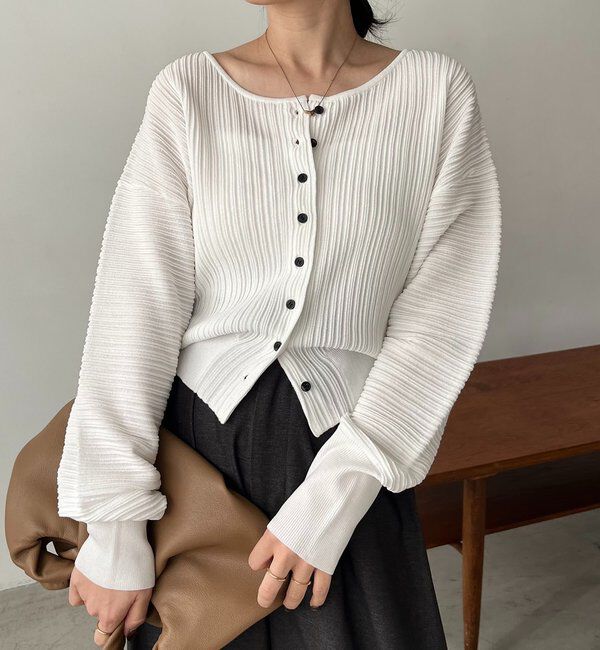  「プリーツパフカーディガン」|カーディガン|