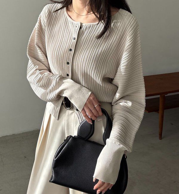  「プリーツパフカーディガン」|カーディガン|