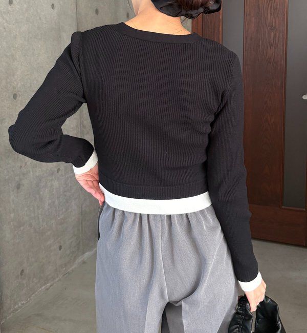  「バイカラーレイヤードカーディガン」|カーディガン|