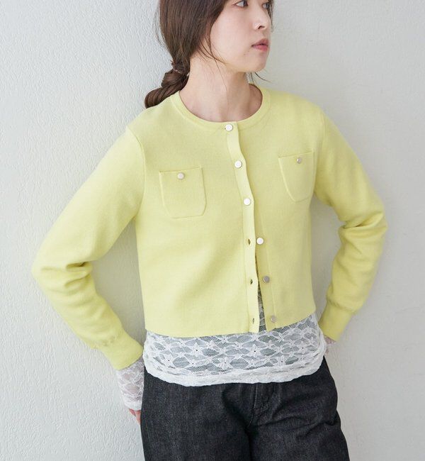  「コットンニットショートカーディガン」|カーディガン|