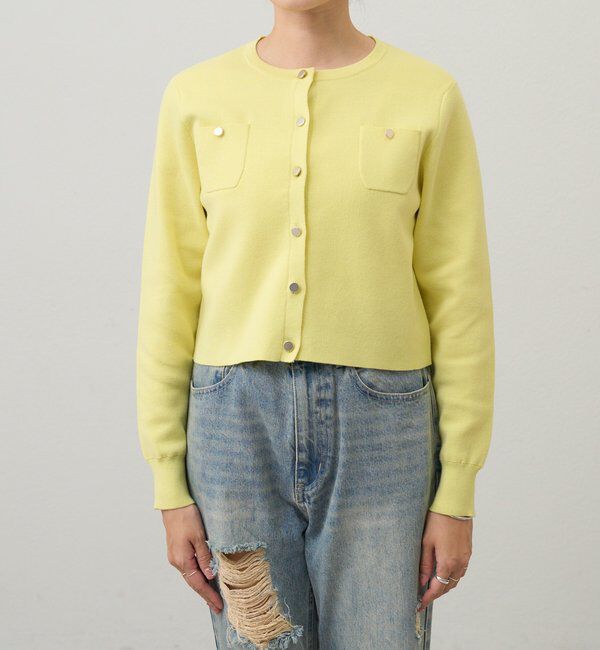  「コットンニットショートカーディガン」|カーディガン|