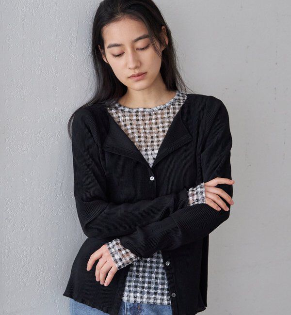  「【26SS予約】レースチェックプルオーバー」|Tシャツ・カットソー|ブラック