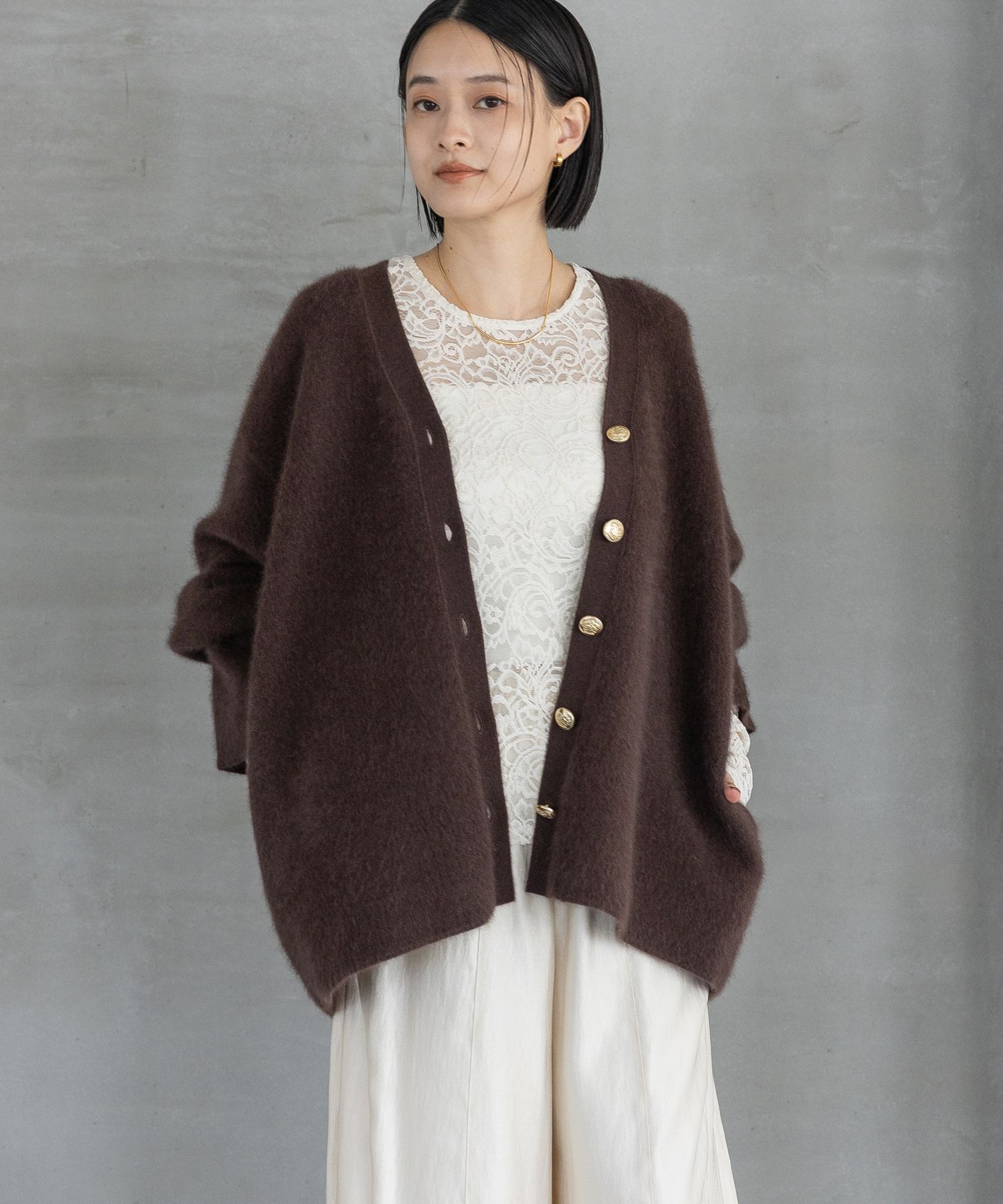 A part by 「CNラクーンコンVカーディガン」|ニット・セーター|