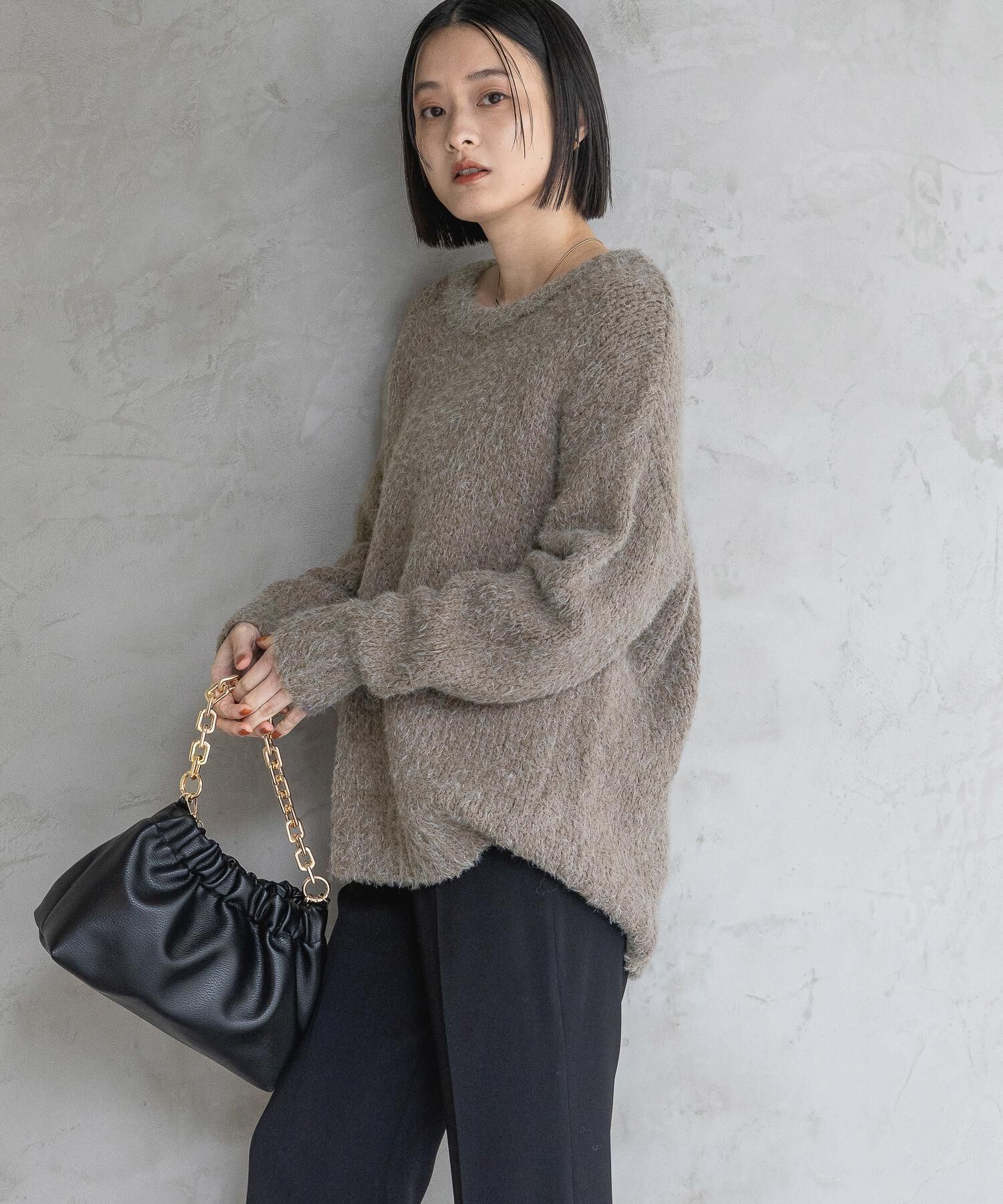 A part by 「フェザールーズニットプルオーバー」|ニット・セーター|ブラウン