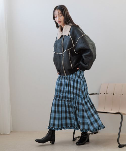 LOWRYS FARM「ムートンボアブルゾン」|ブルゾン・スタジャン|