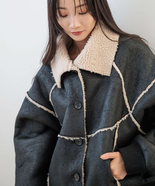 LOWRYS FARM「ムートンボアブルゾン」|ブルゾン・スタジャン|