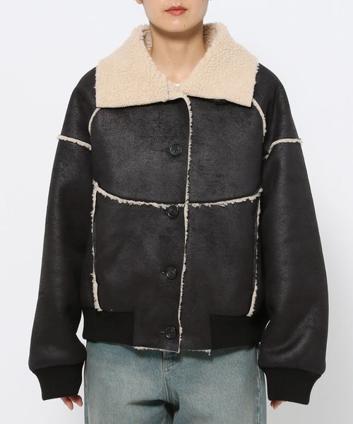 LOWRYS FARM「ムートンボアブルゾン」|ブルゾン・スタジャン|