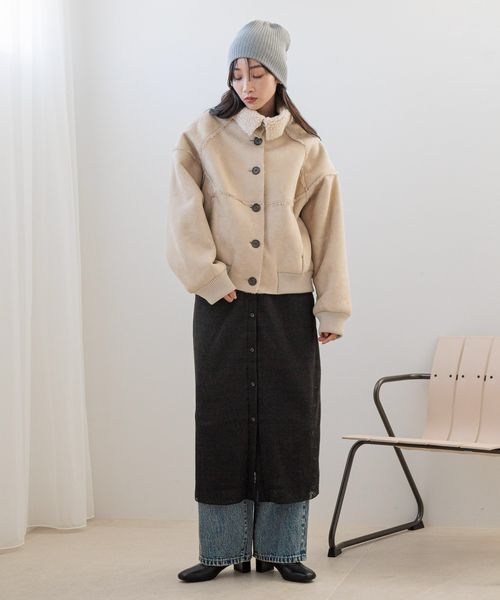 LOWRYS FARM「ムートンボアブルゾン」|ブルゾン・スタジャン|