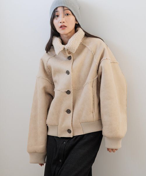 LOWRYS FARM「ムートンボアブルゾン」|ブルゾン・スタジャン|