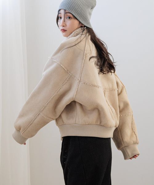 LOWRYS FARM「ムートンボアブルゾン」|ブルゾン・スタジャン|