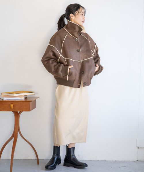 LOWRYS FARM「ムートンボアブルゾン」|ブルゾン・スタジャン|