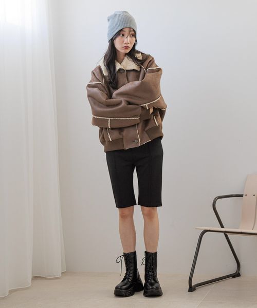 LOWRYS FARM「ムートンボアブルゾン」|ブルゾン・スタジャン|