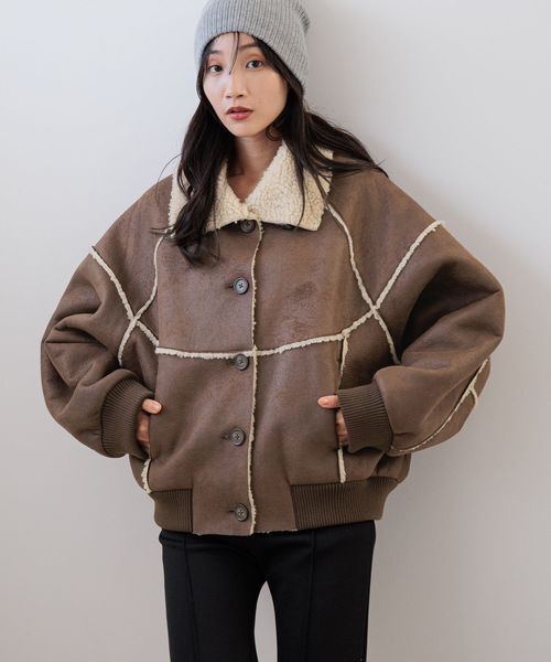 LOWRYS FARM「ムートンボアブルゾン」|ブルゾン・スタジャン|